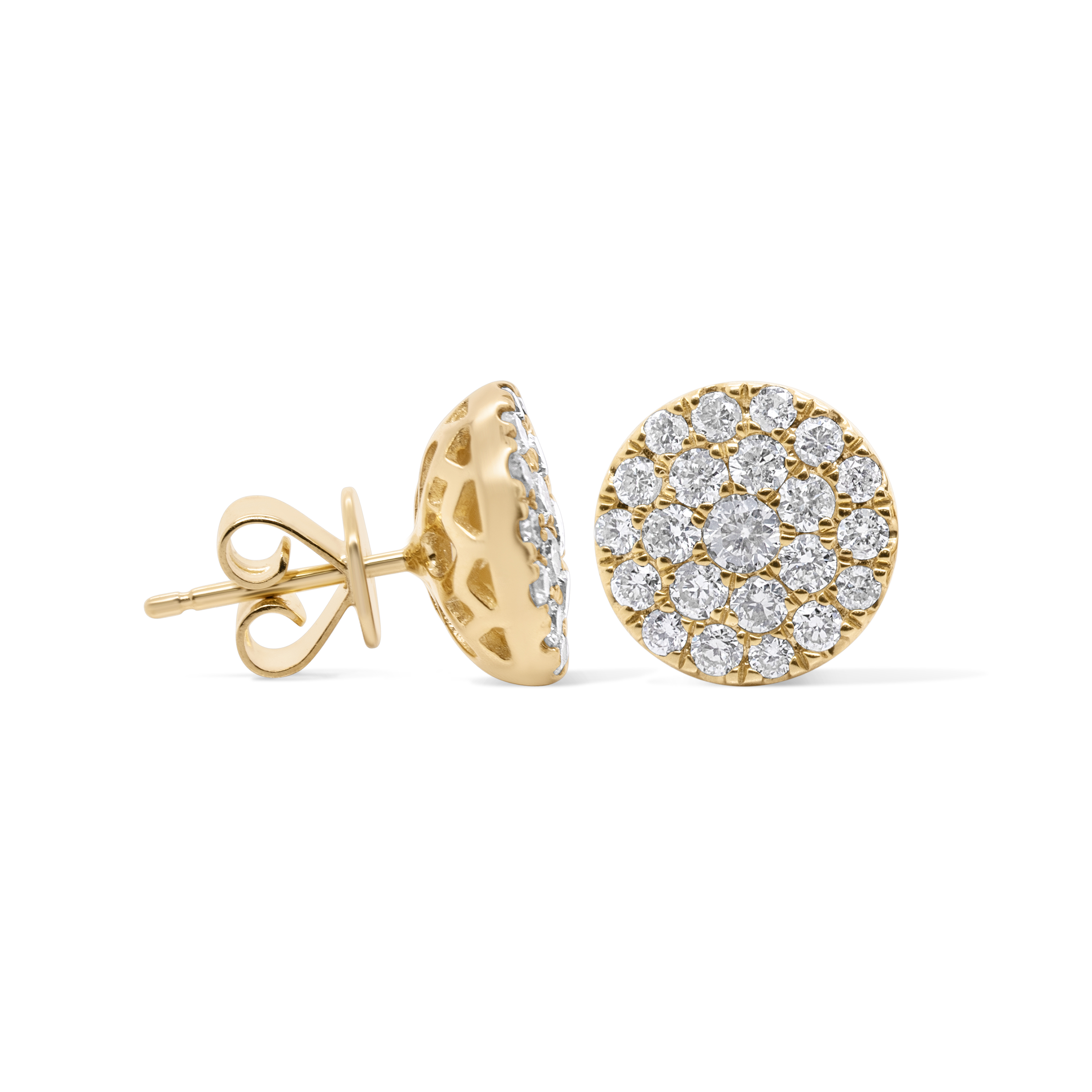 Diamond Earrings 1.35 ct. 10K Yellow Gold 3,25 g